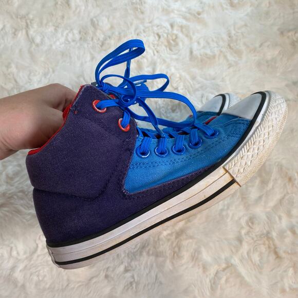 Converse All Star Slip On Sneakers Junior Size 2 Unisex Red White and Blue Shoes - Picture 7 of 11